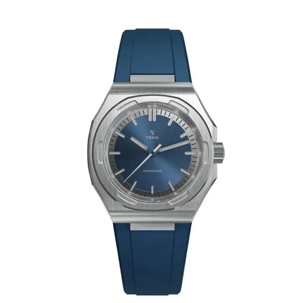 Yema Montre Yema Urban Traveller Cadran Bleu Bracelet Caoutchouc