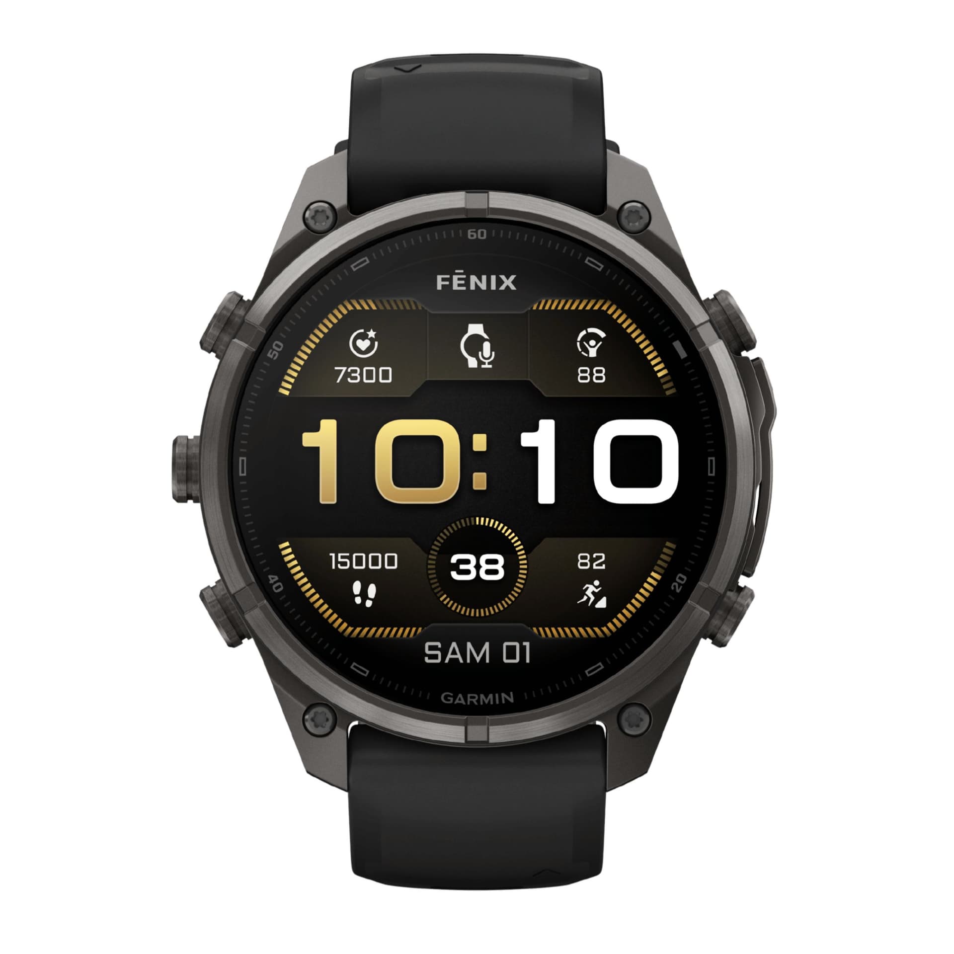 Garmin Montre Garmin Fēnix 9 Pro AMOLED Sapphire Titane Carbon Gray DLC bracelet Black/pebble gray silicone 47 mm