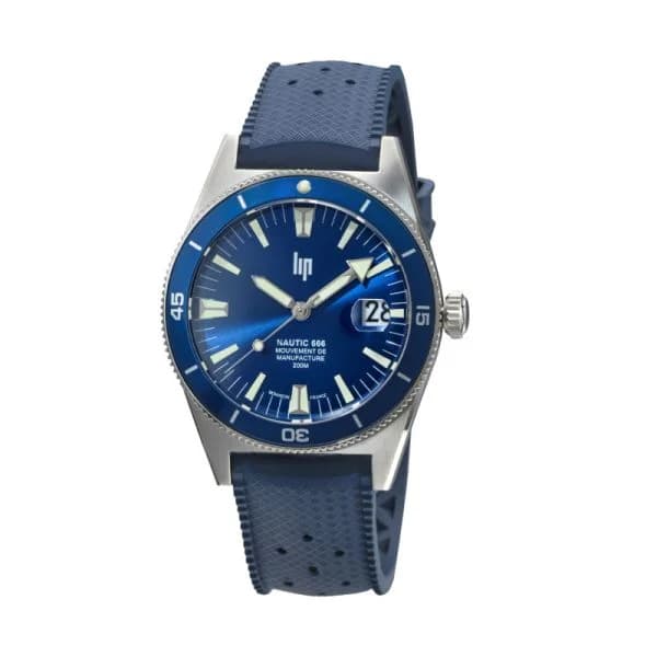 Lip Montre Lip Nautic 666 Automatique - manufacture - Homme - cadran Bleu- 39 mm - Acier inoxydable- 676051