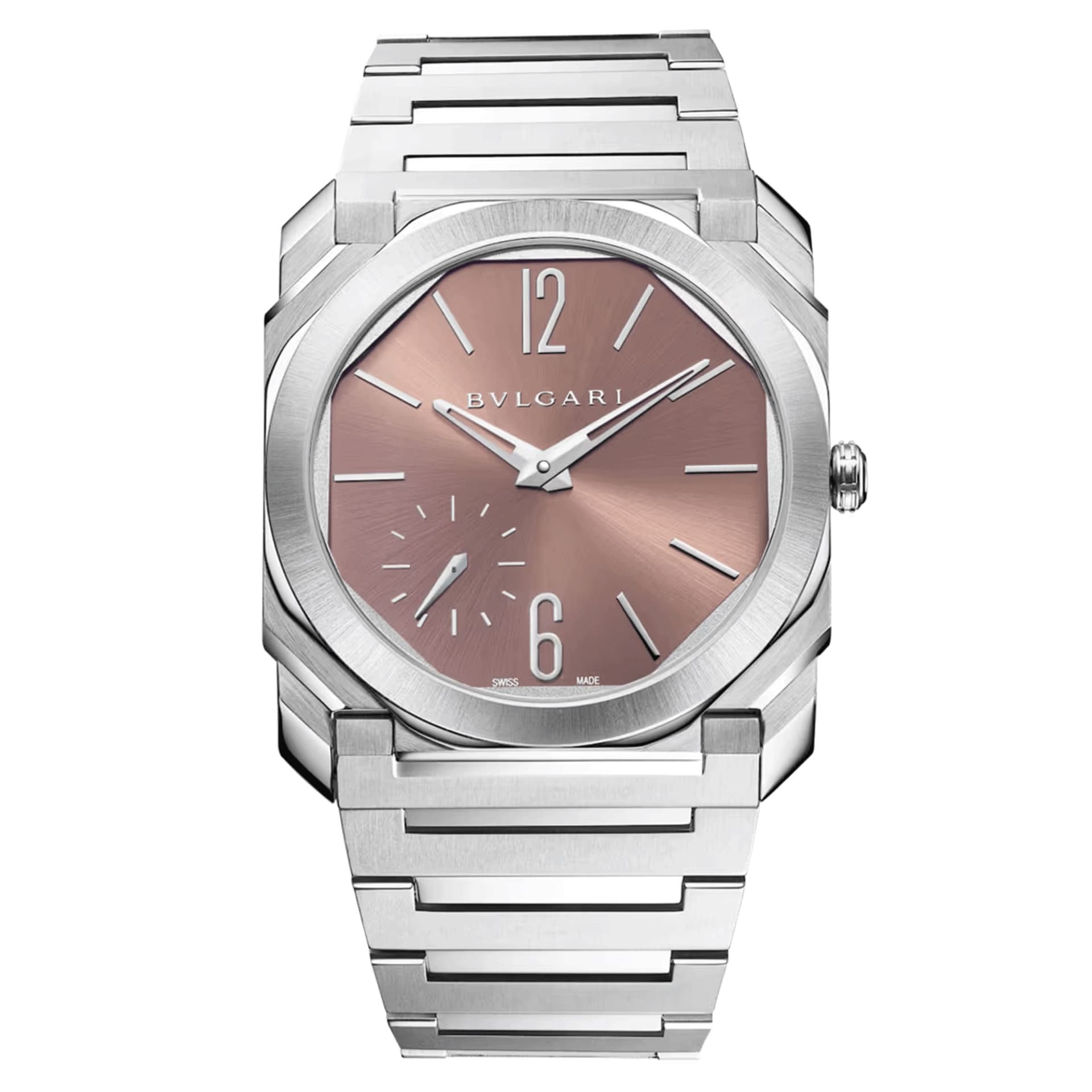 Bulgari Montre Bulgari Octo Finissimo automatique cadran saumon bracelet acier 40 mm