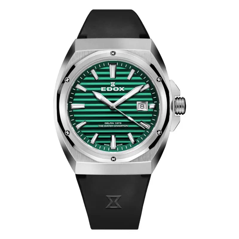 Edox Montre Delfin 1973 Date Gents 53032-3CA-VIN