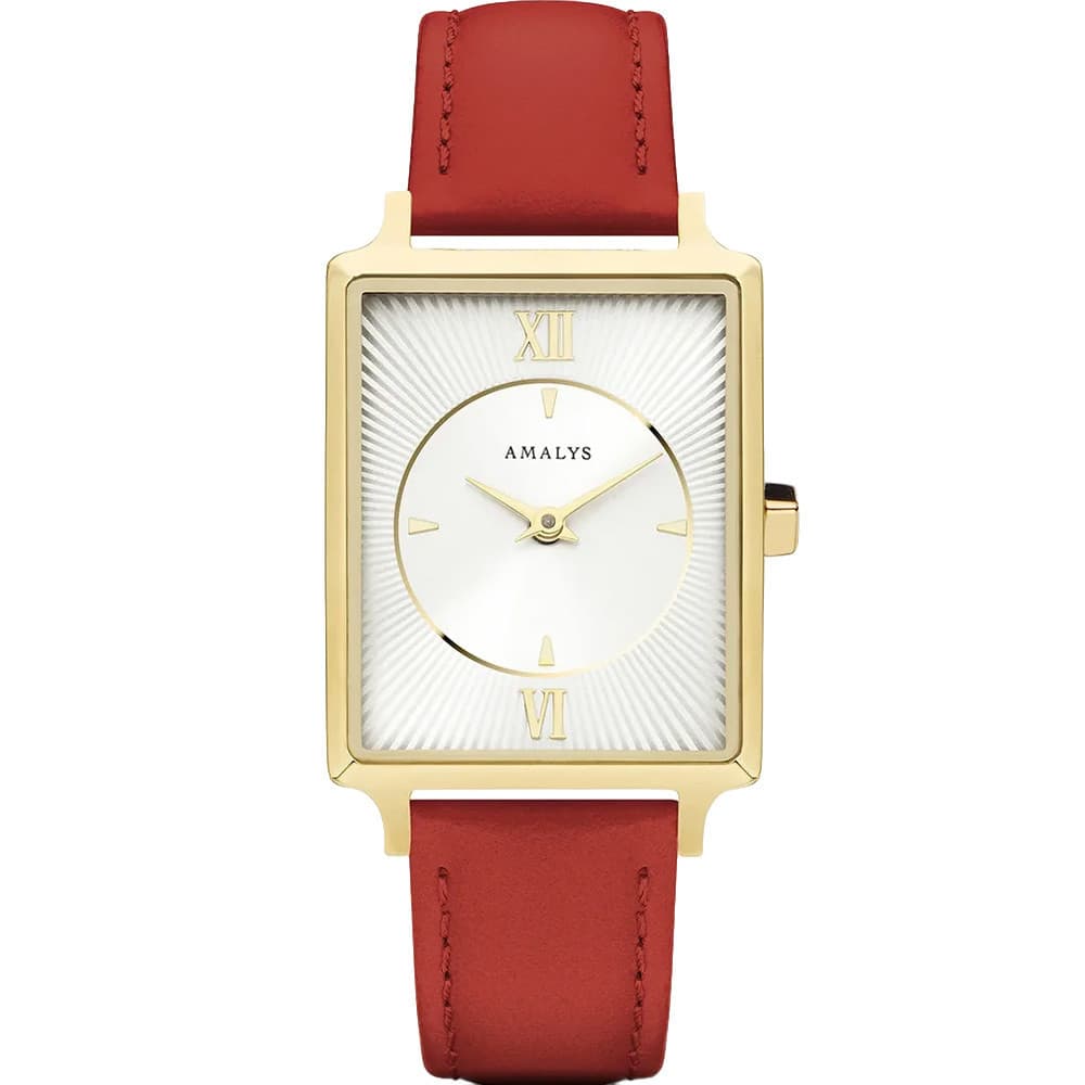 Amalys Montre Amalys Collection Hepburn en Cuir Rouge