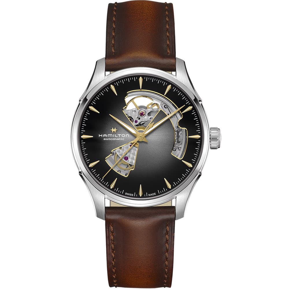 Hamilton Montre Automatique Hamilton Collection Jazzmaster en Cuir Marron