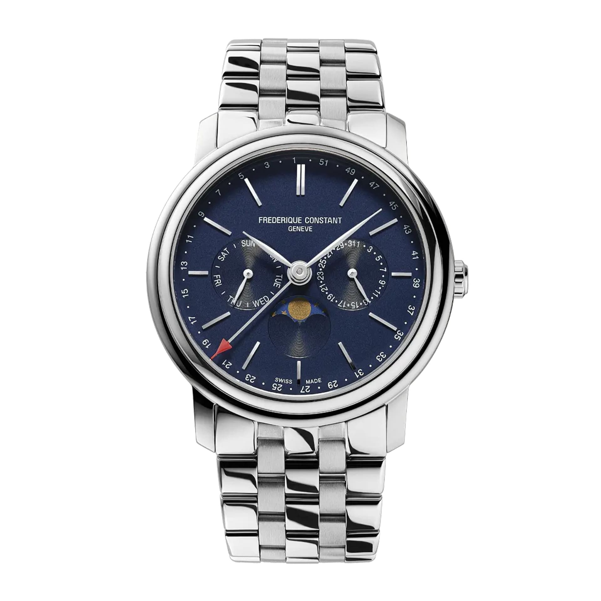 Frédérique Constant Montre Frédérique Constant Classics Quartz Index Business Timer cadran bleu bracelet acier 40 mm