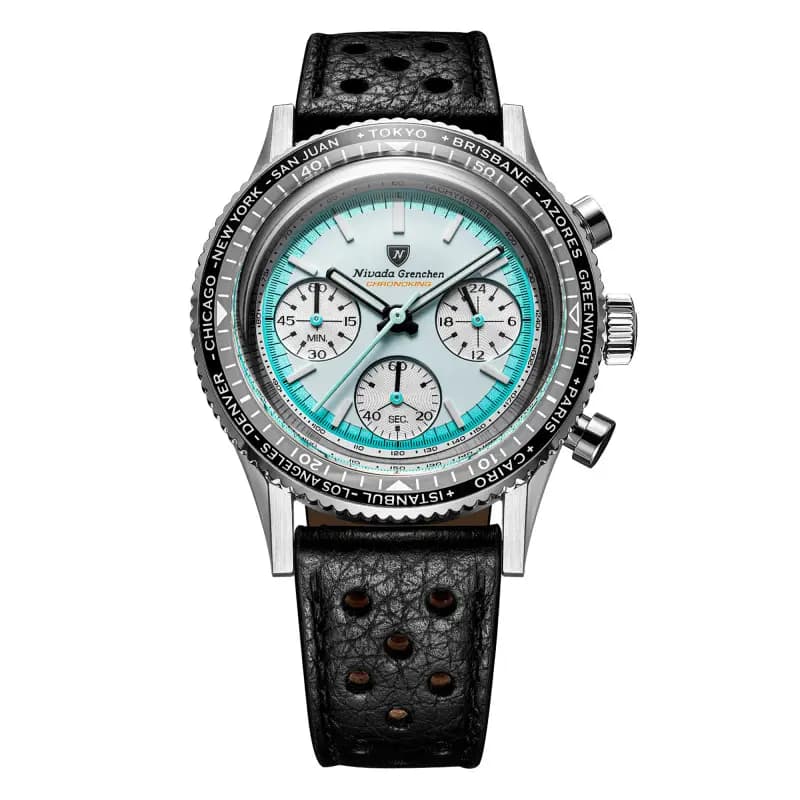 Nivada Grenchen Montre Chronoking Racing Grey 87056Q - Lunettes interchangeables