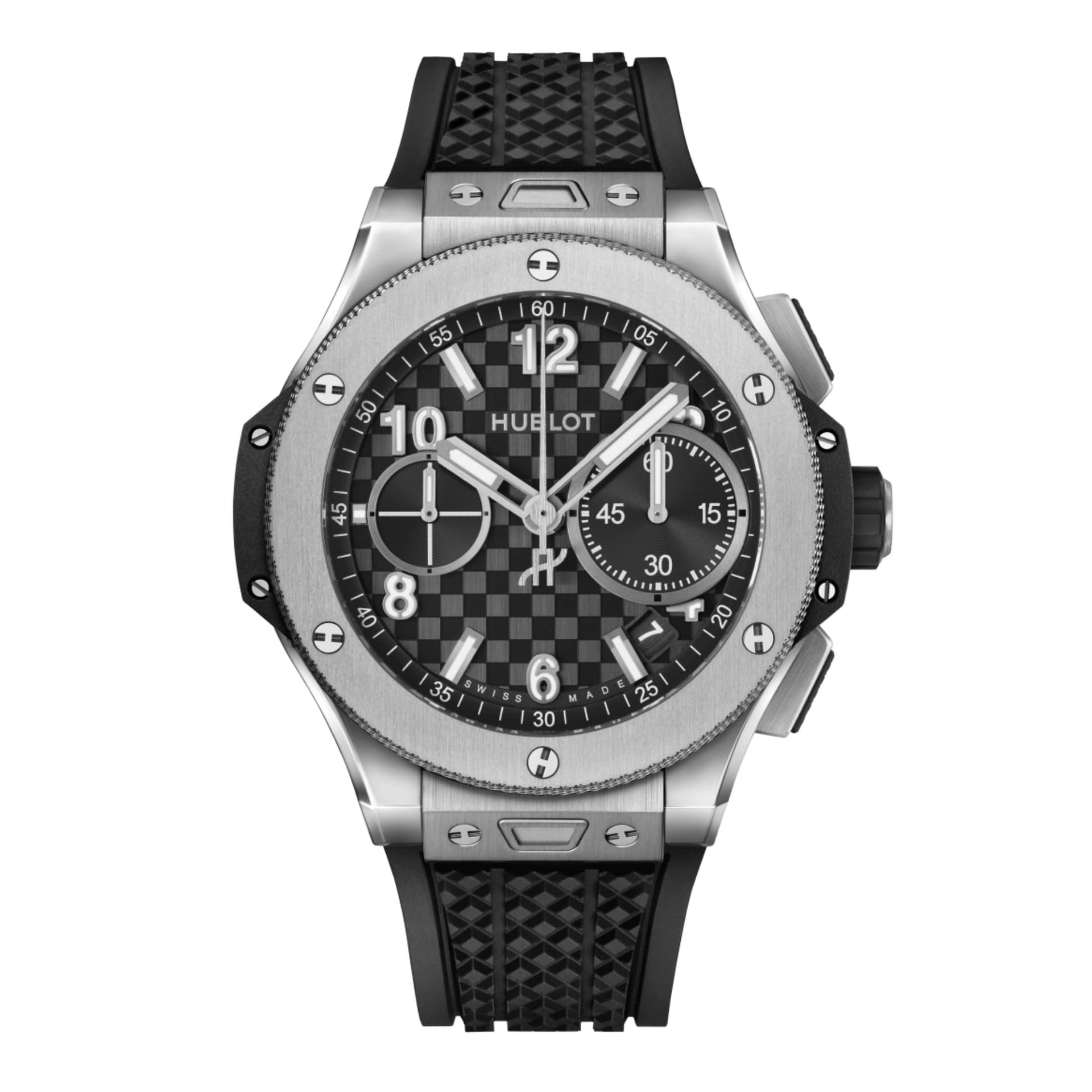 Hublot Montre Hublot Big Bang Original Unico Titanium automatique cadran carbone bracelet caoutchouc 43 mm