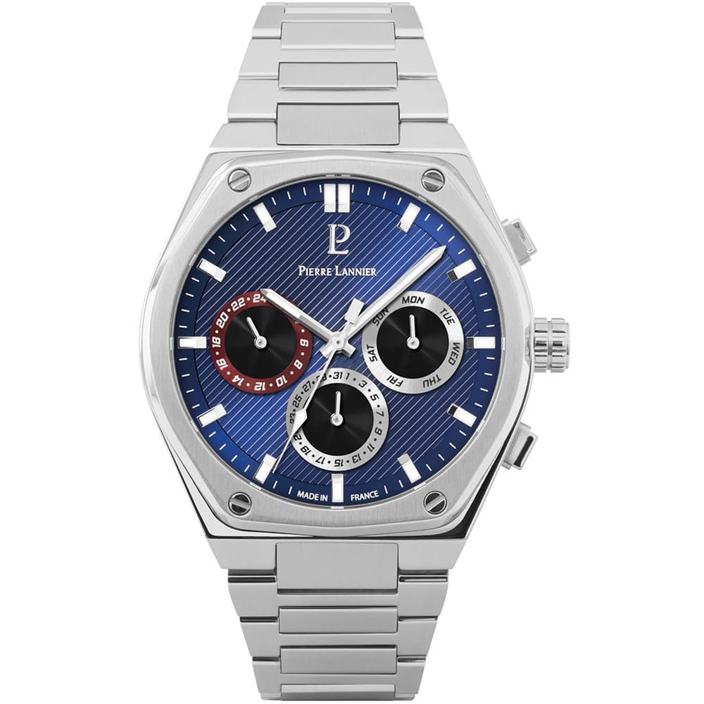 Pierre Lannier Montre Pierre Lannier Collection Copilote en Acier Argenté