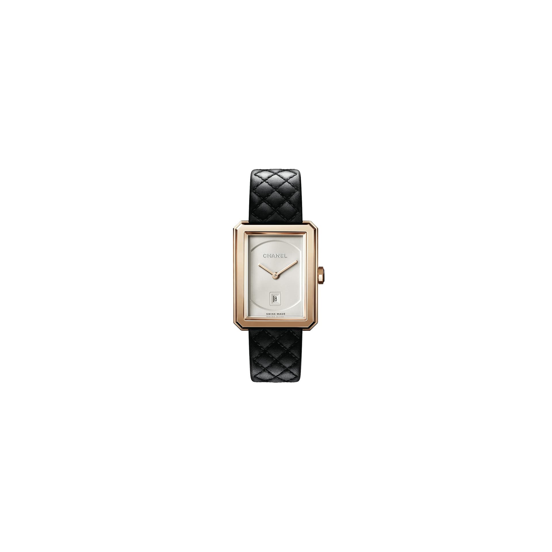 Chanel Montre BOY·FRIEND Moyen Modèle Or Beige quartz cadran opalin bracelet cuir veau 34,6 x 26,7 mm