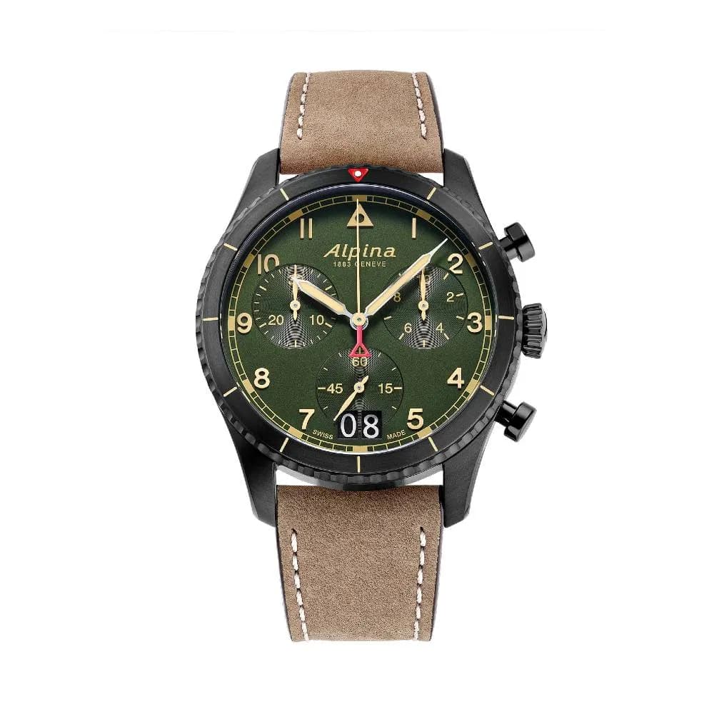 Alpina Montre Alpina Startimer Pilot Quartz Big Date 41 mm- AL-372GR4FBS26