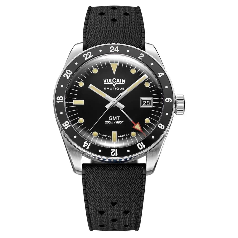 Vulcain Skindiver GMT - Noir Luminova Beige