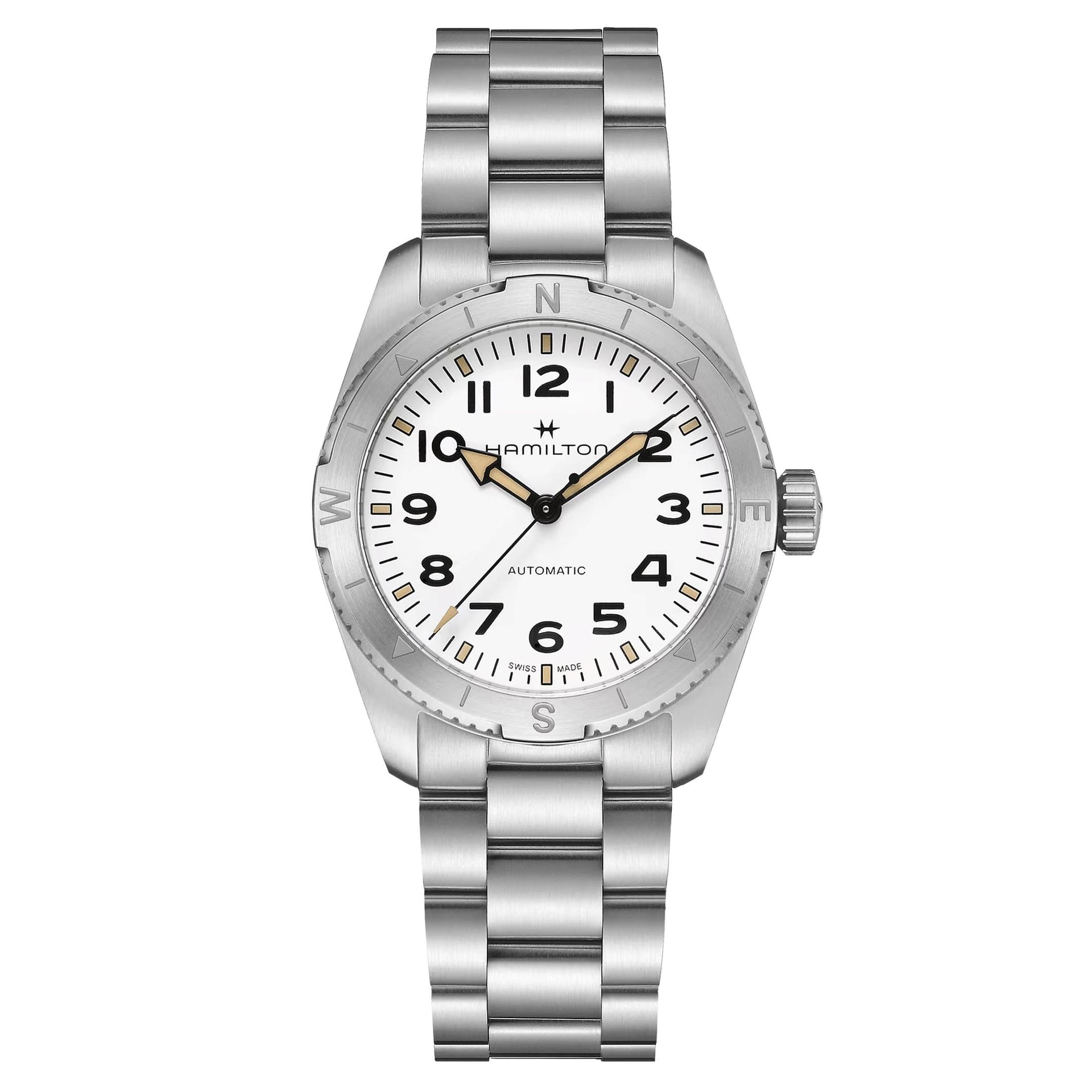 Hamilton Montre Hamilton Khaki Field Expedition Automatique Cadran Blanc Bracelet Acier 37 mm