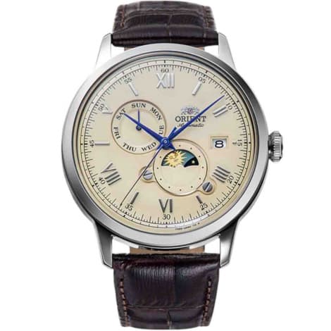 Orient Montre Orient Classic Sun & Moon Automatique Cadran Beige Bracelet Cuir - RA-AK0803Y