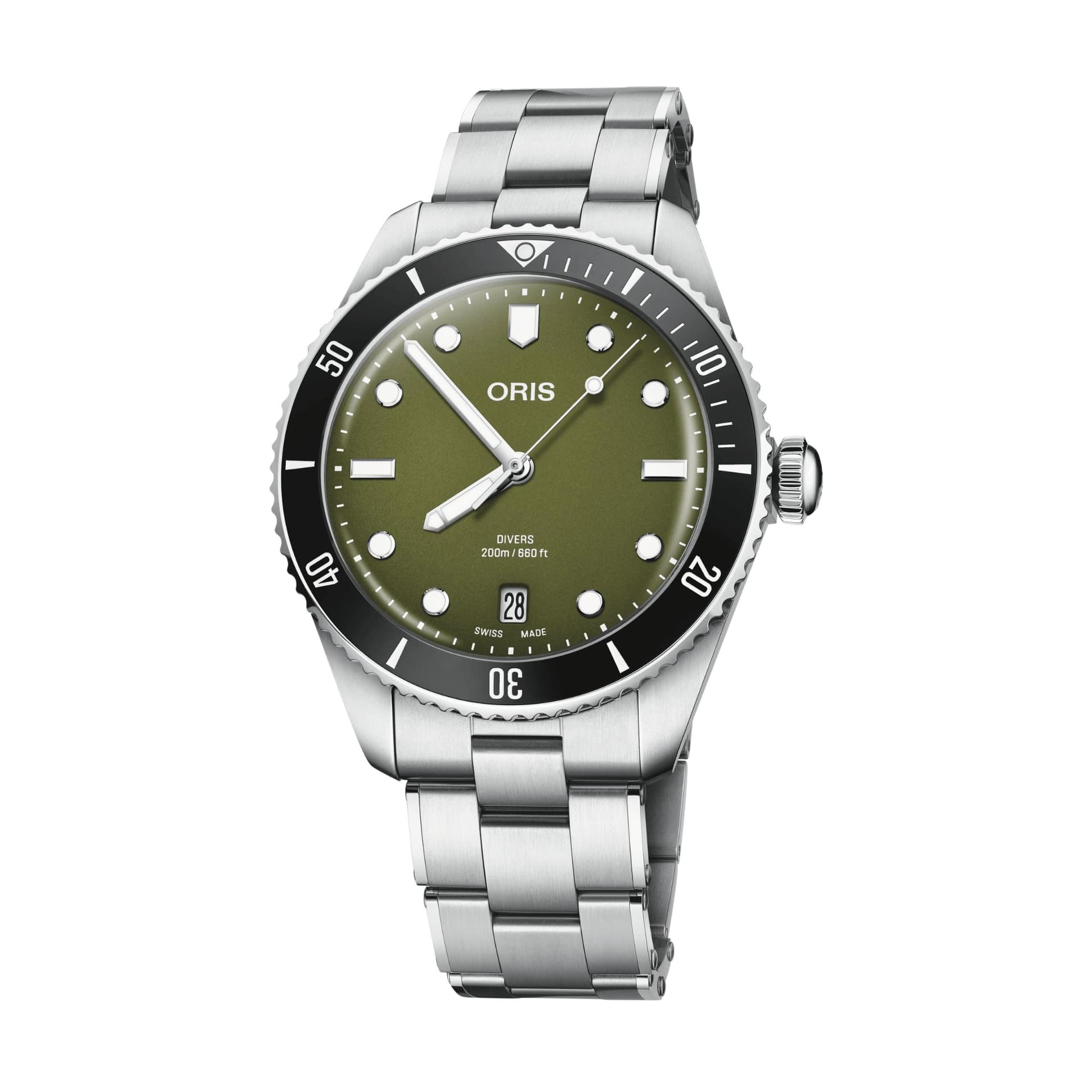 Oris Montre Oris Divers Date automatique cadran vert bracelet acier 39 mm