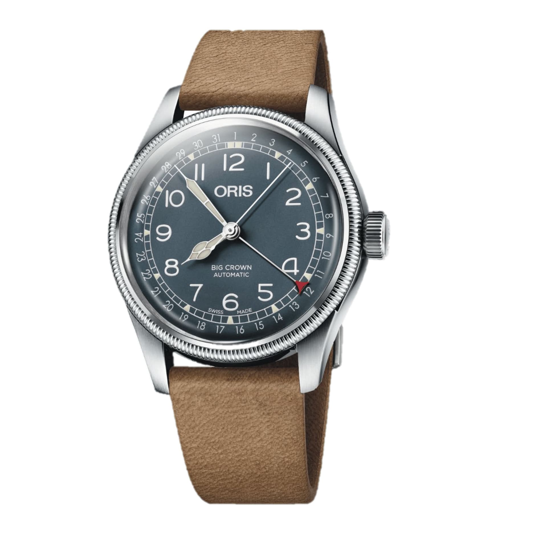 Oris Montre Oris Big Crown Pointer Date cadran bleu bracelet cuir 40 mm