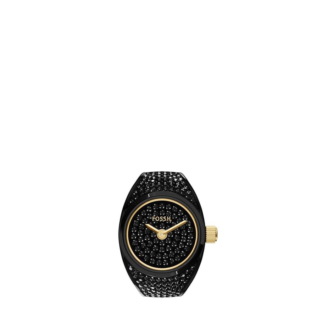 Fossil Watch Ring — cadran noir