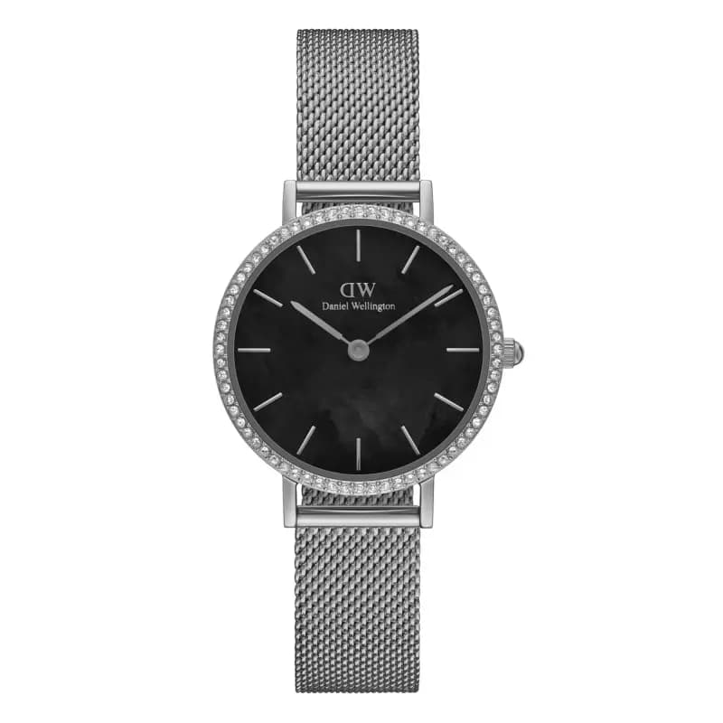 Daniel Wellington Montre Petite Lumine Bezel Sterling Black MOP DW00100661