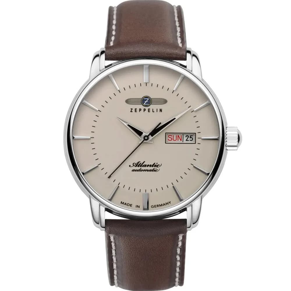Zeppelin Montre Automatique Zeppelin Collection Atlantic en Cuir Marron