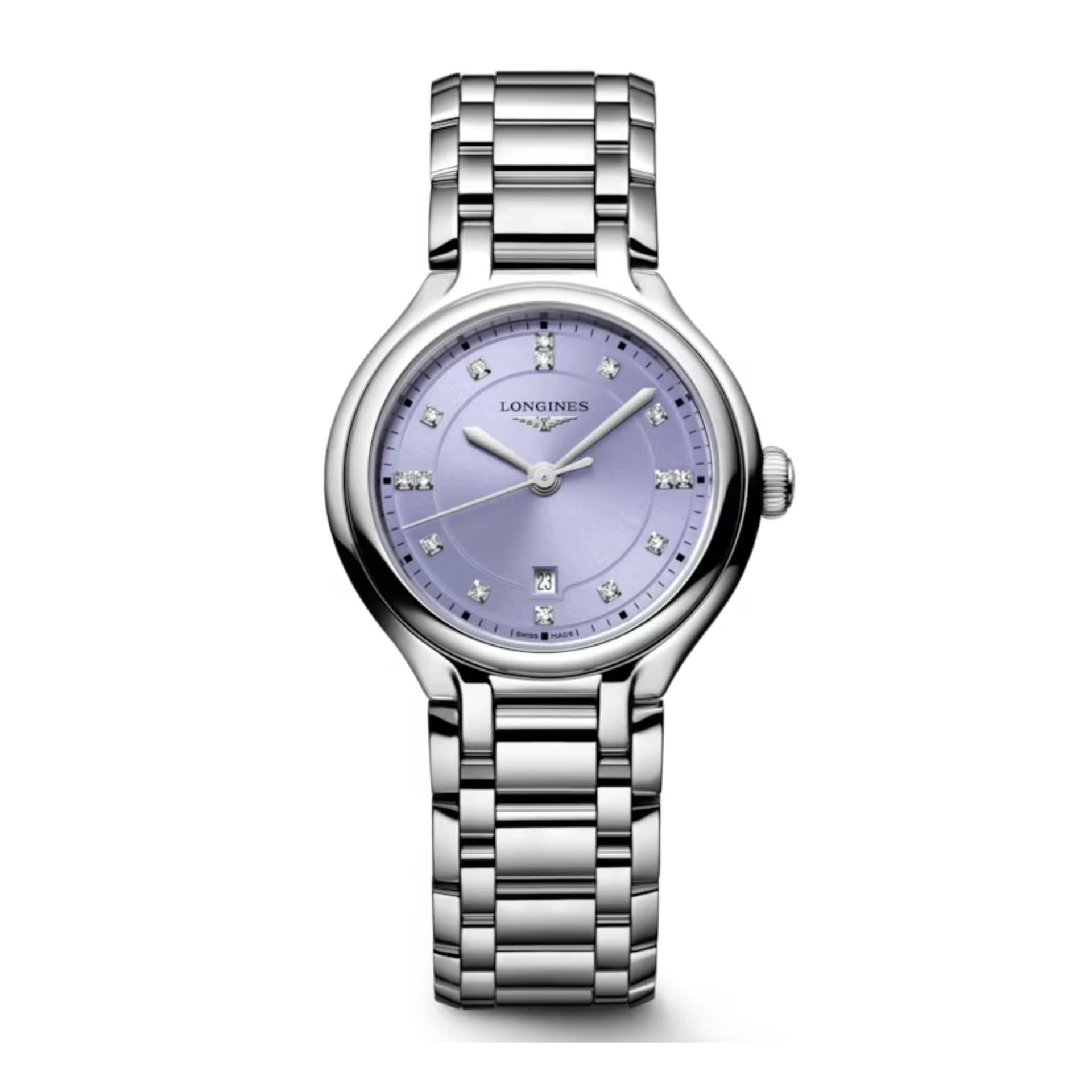 Longines Montre Longines Longines primaluna 30 mm Quartz Cadran Mauve lavande soleillé Bracelet Acier