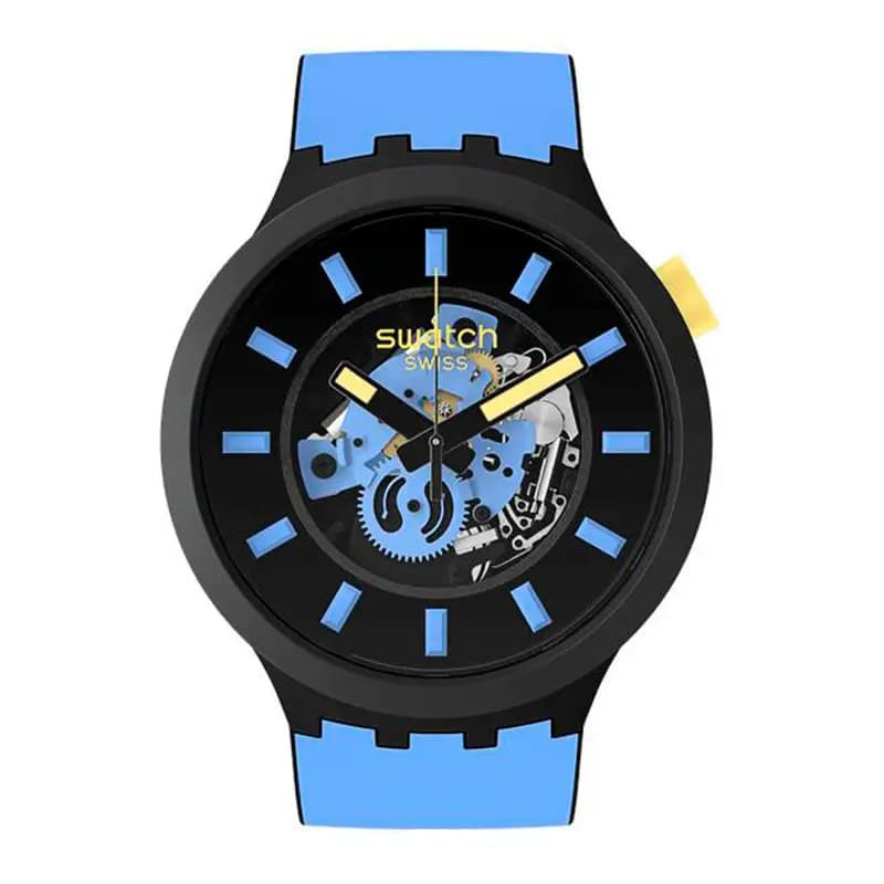Swatch Montre Big Bold Bioceramic Bleue SB03B108