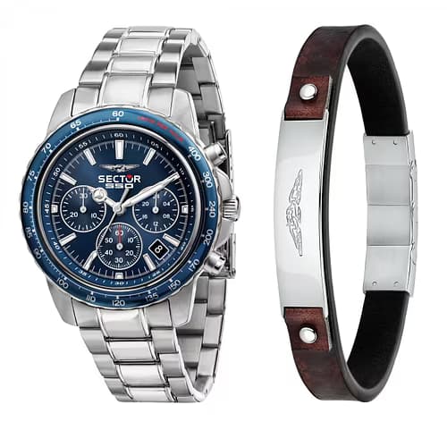 Sector Coffret SECTOR Montre Homme en Métal Gris et Bracelet