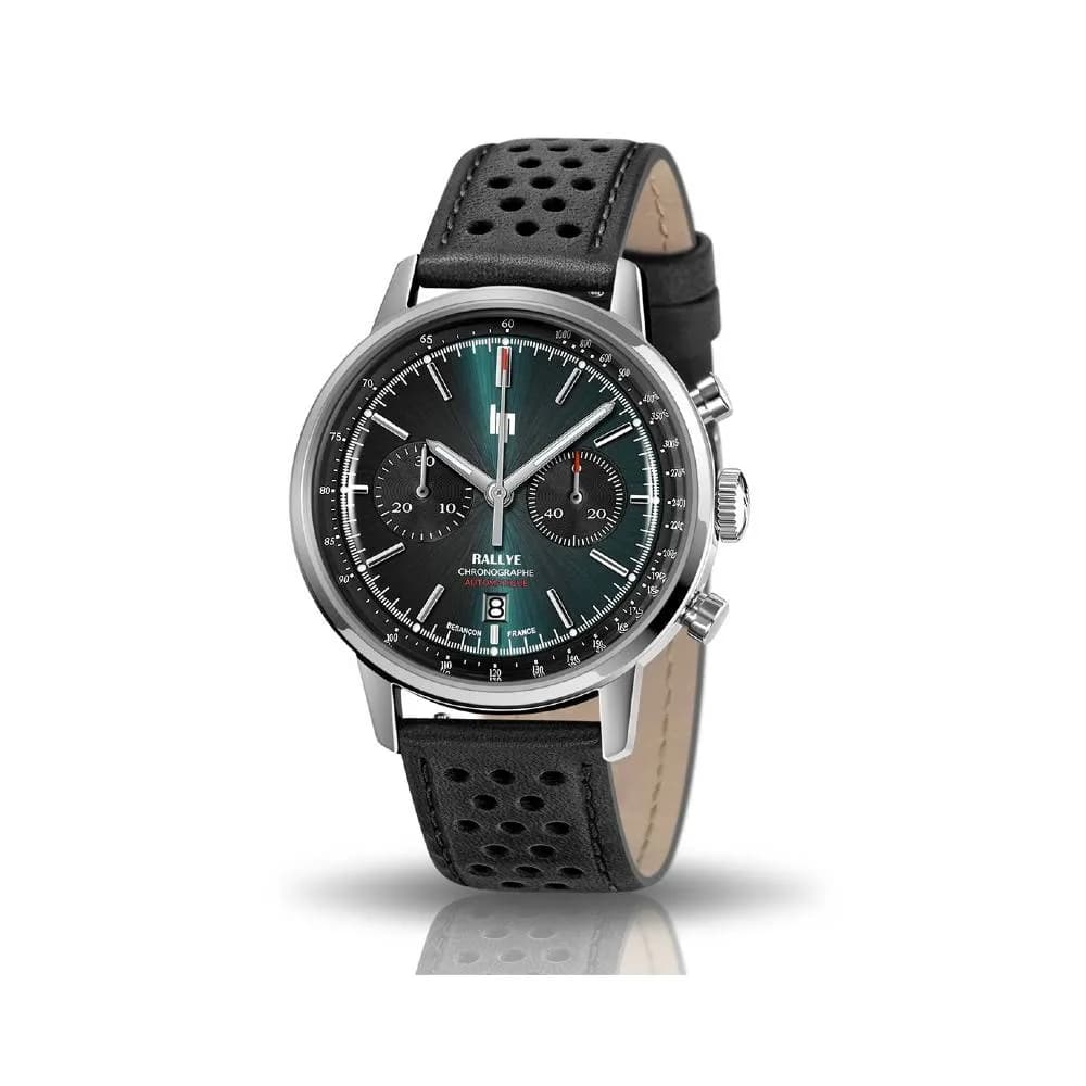 Lip Montre Lip Rallye Chrono Auto - Homme - cadran Vert- 42 mm - Acier 316L - 671825