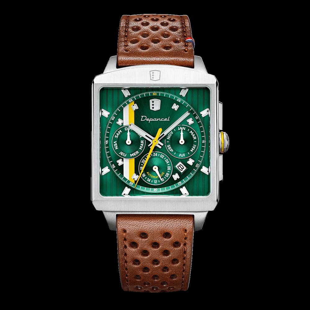 Depancel Montre automatique Homme Série-R Vert, Jaune