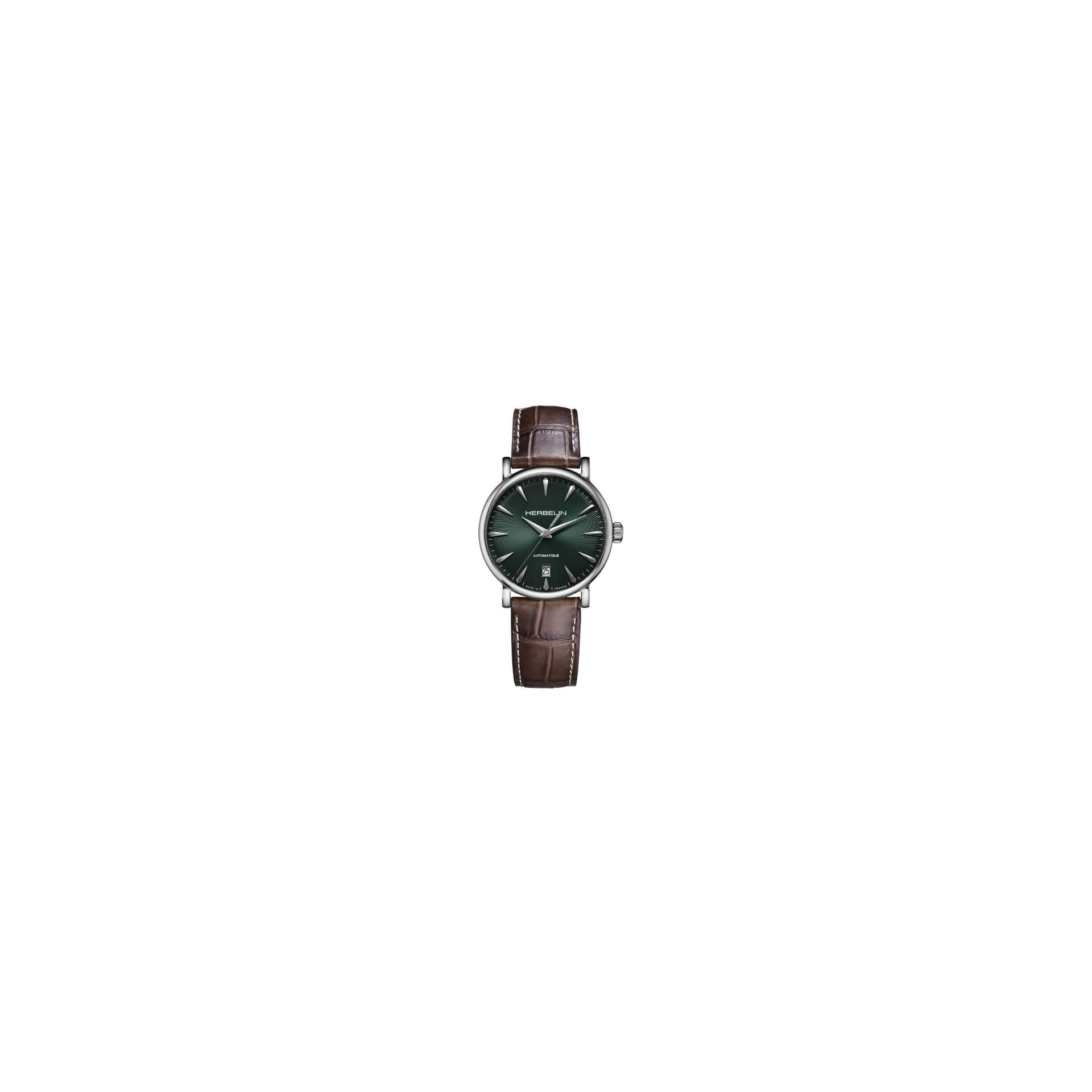 Michel Herbelin Montre Herbelin Inspiration Automatique Automatique Cadran Vert Bracelet Cuir - 2047AP16MA
