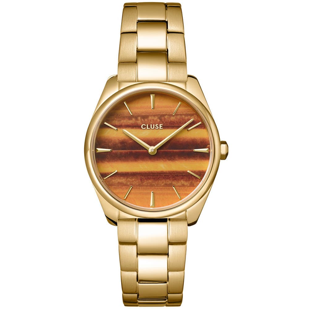 Cluse Féroce Petite Steel — cadran orange