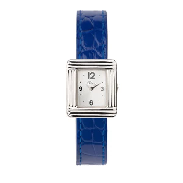 Poiray Montre Poiray Ma Première Mini Acier Cadran 4CA Bracelet Alligator Bleu