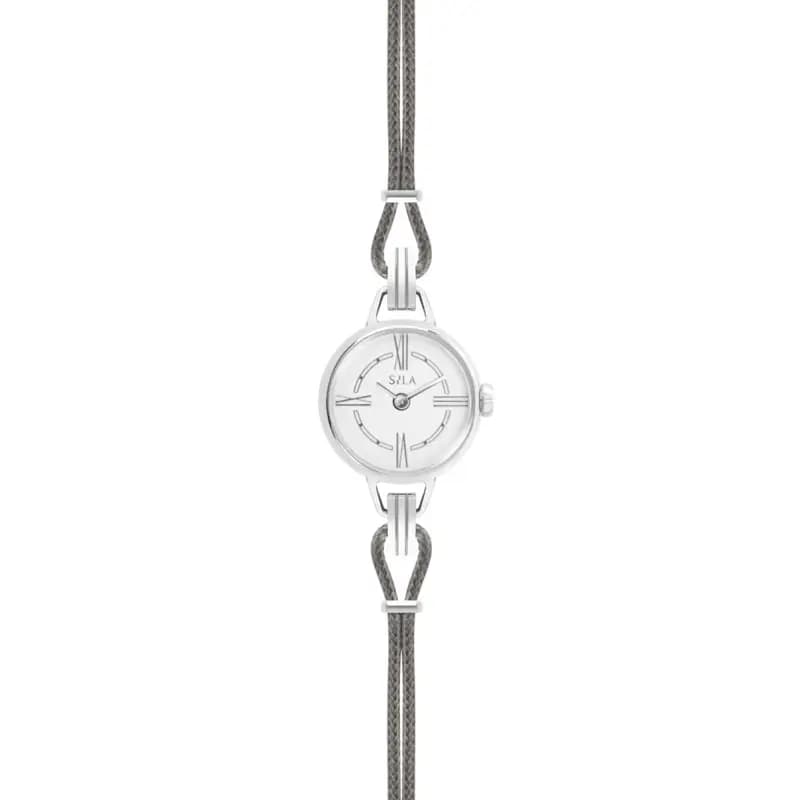 Sila Paris Montre à Bracelet Interchangeable Coloris Acier & Cordon Anthracite
