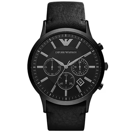 Emporio Armani Montre Analogique Homme Emporio Armani Cuir Noir AR2461