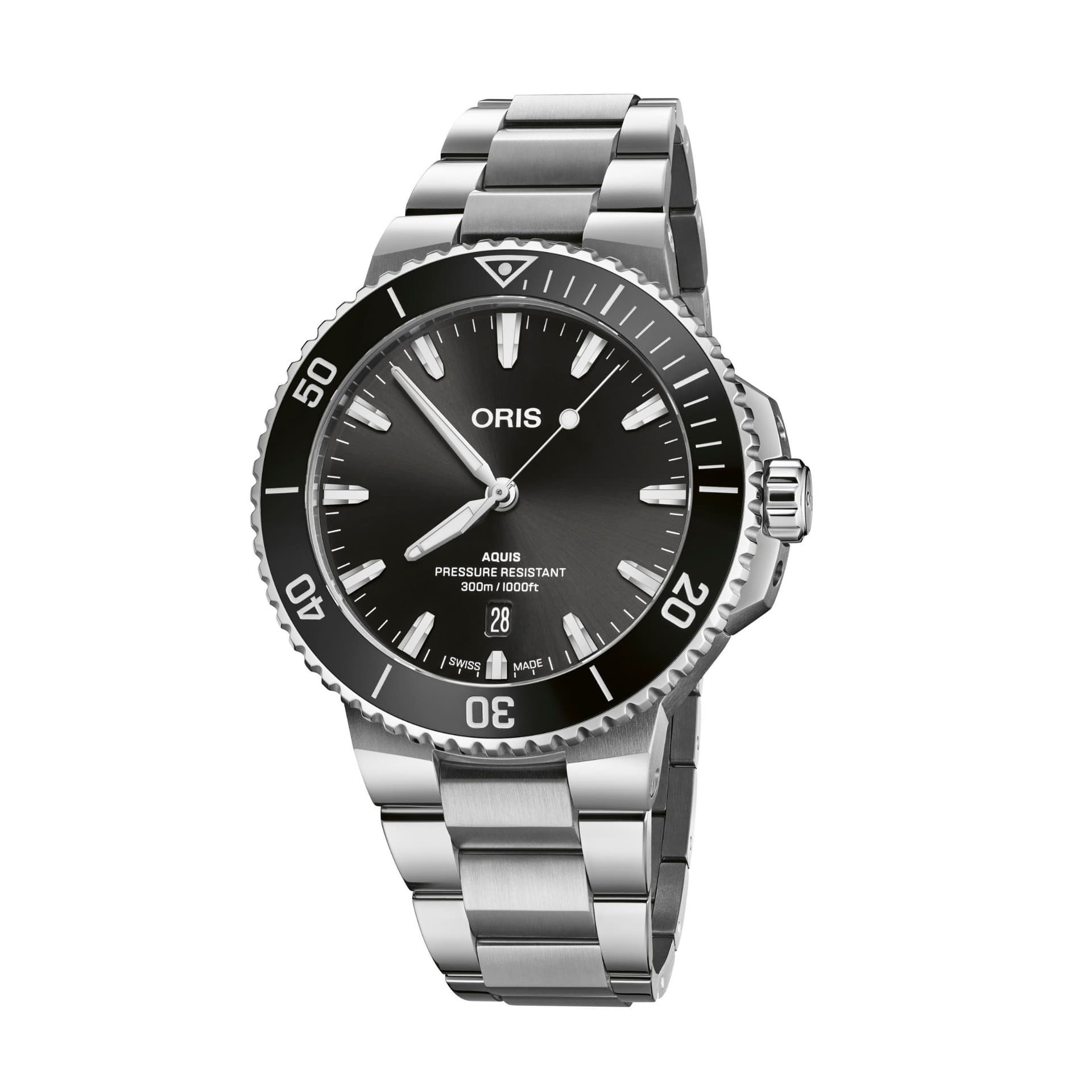 Oris Montre Oris Plongée Aquis Date Calibre 733 automatique cadran noir bracelet acier 43,5 mm