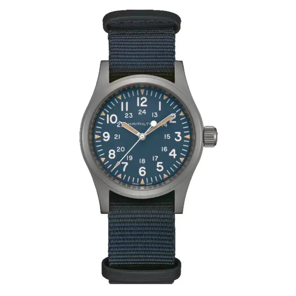 Hamilton Montre mécanique Homme Khaki field Bleu