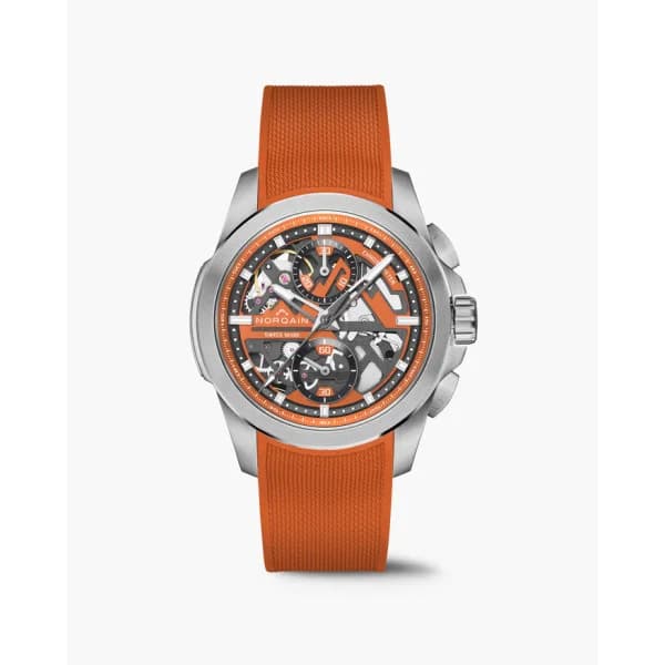 NORQAIN Montre Norqain Independence Skeleton 42mm Bracelet Caoutchouc Orange