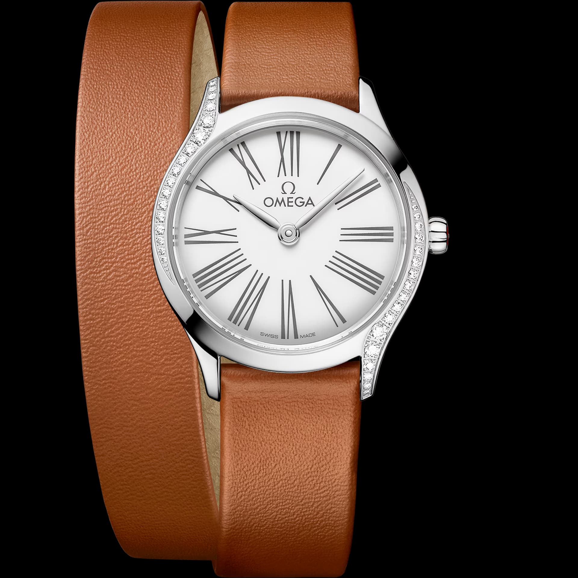Omega De Ville 26 mm, acier sur cuir