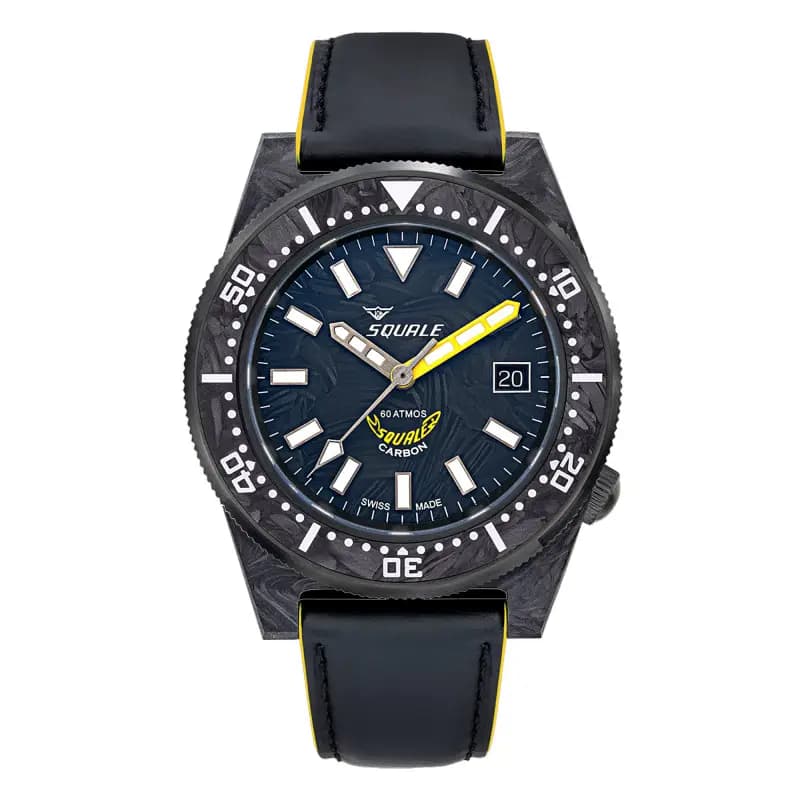 Squale Montre T-183 Forged Carbon Yellow T183AFCY.RLY