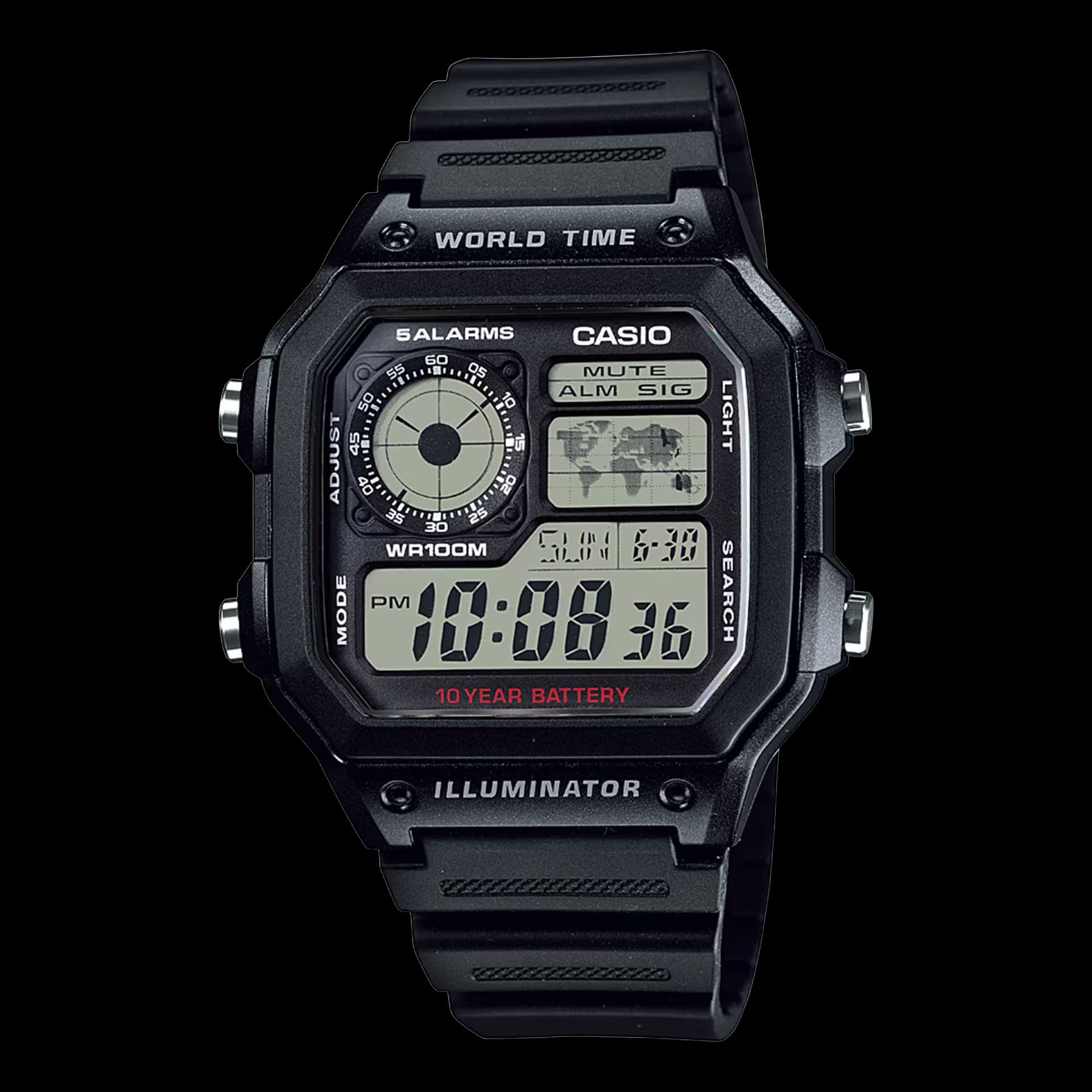 Casio Timeless WorldTime — boîtier résine