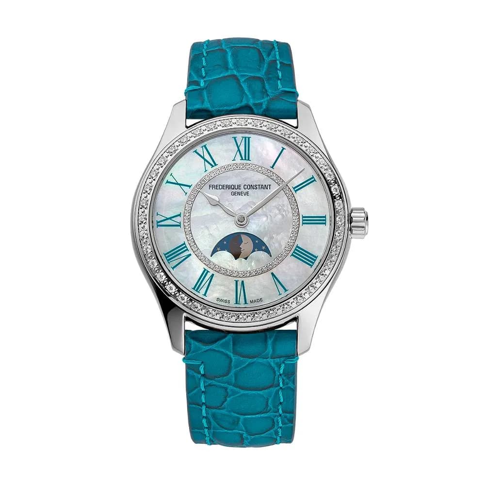 Frédérique Constant Montre Frédérique Constant Classics ELEGANCE LUNA Automatique Cadran Nacré Bracelet Cuir - FC-331MPWTD3BD6