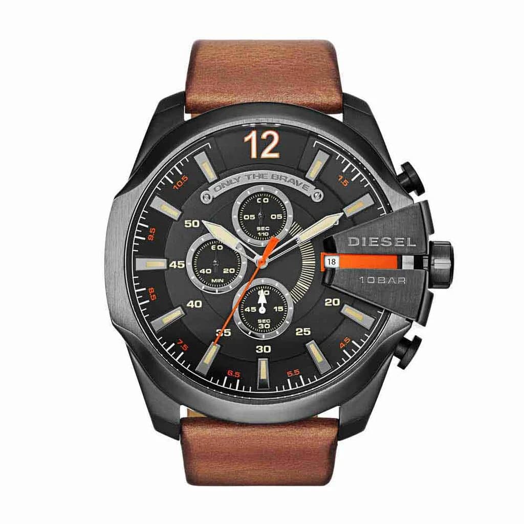 Diesel Montre Homme DIESEL en Cuir Marron Etanche