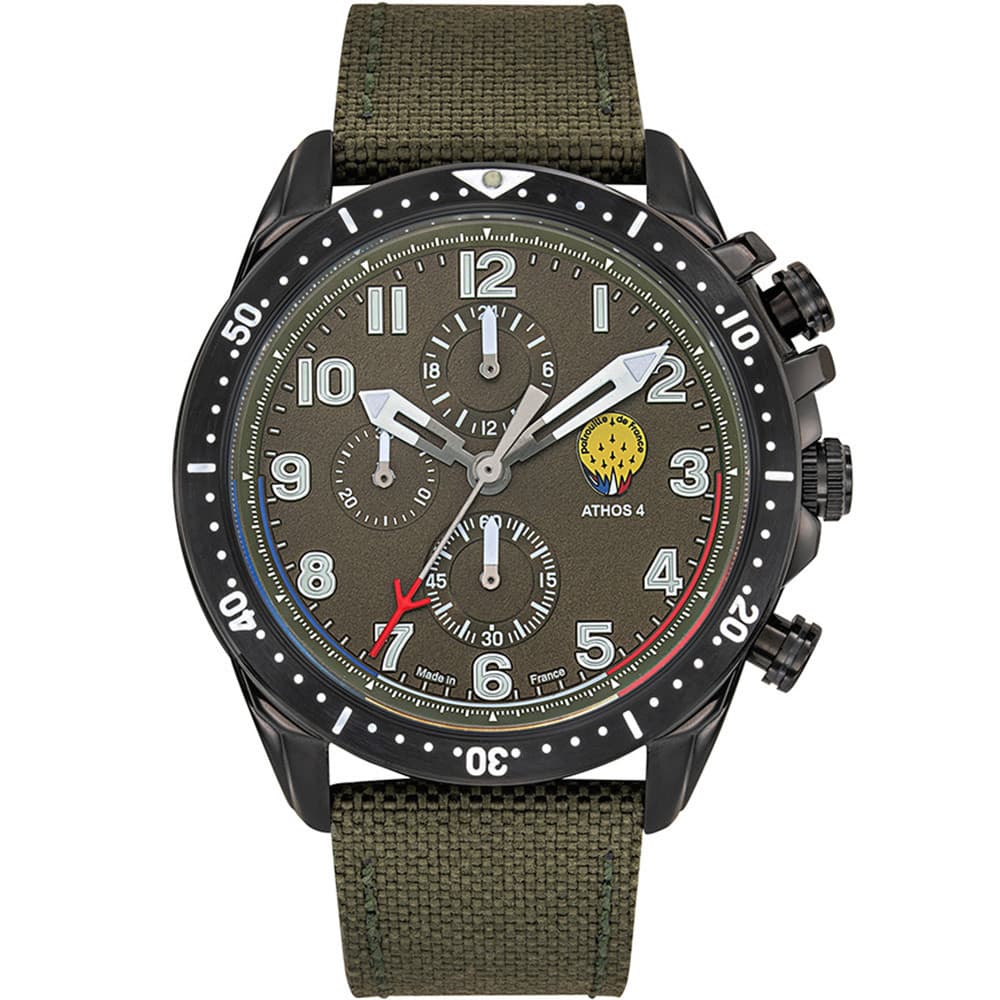 Patrouille de France Montre Patrouille de France Collection Athos 4 en Nylon Kaki