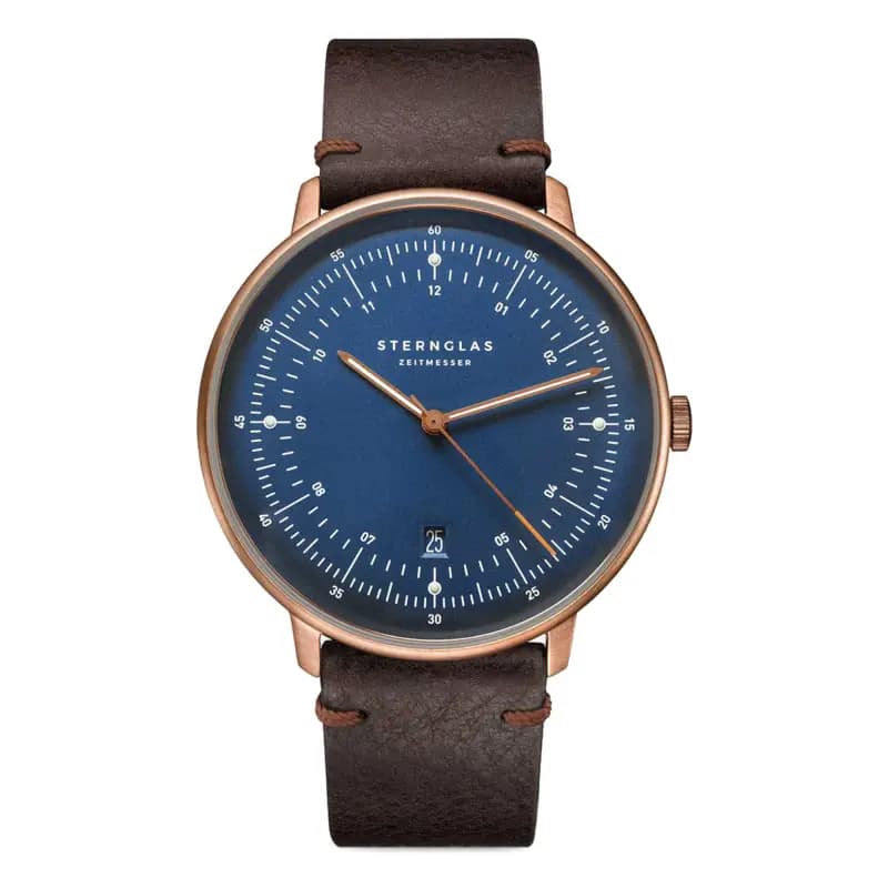 Sternglas Montre Hamburg Dark Blue Bronze Vintage Mocha S01-HH27-VI17