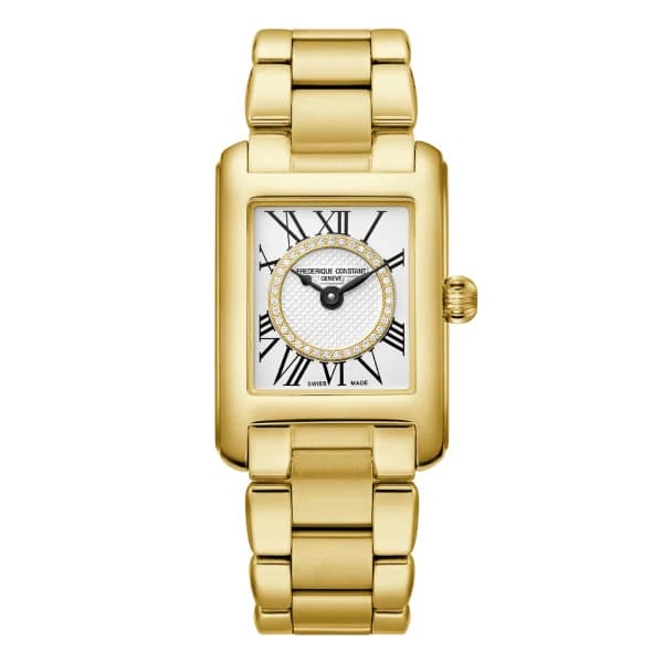 Frédérique Constant Montre Frédérique Constant Classics Carrée Ladies Quartz Cadran Blanc Bracelet Acier et plaqué or - FC-200MCDC35B