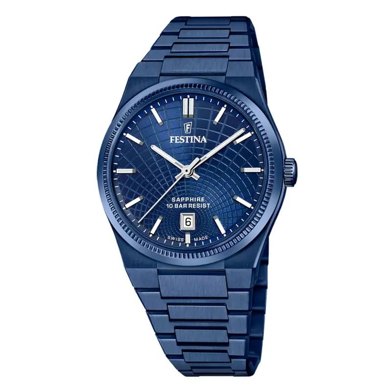 Festina Montre Festina en Acier et PVD Bleu