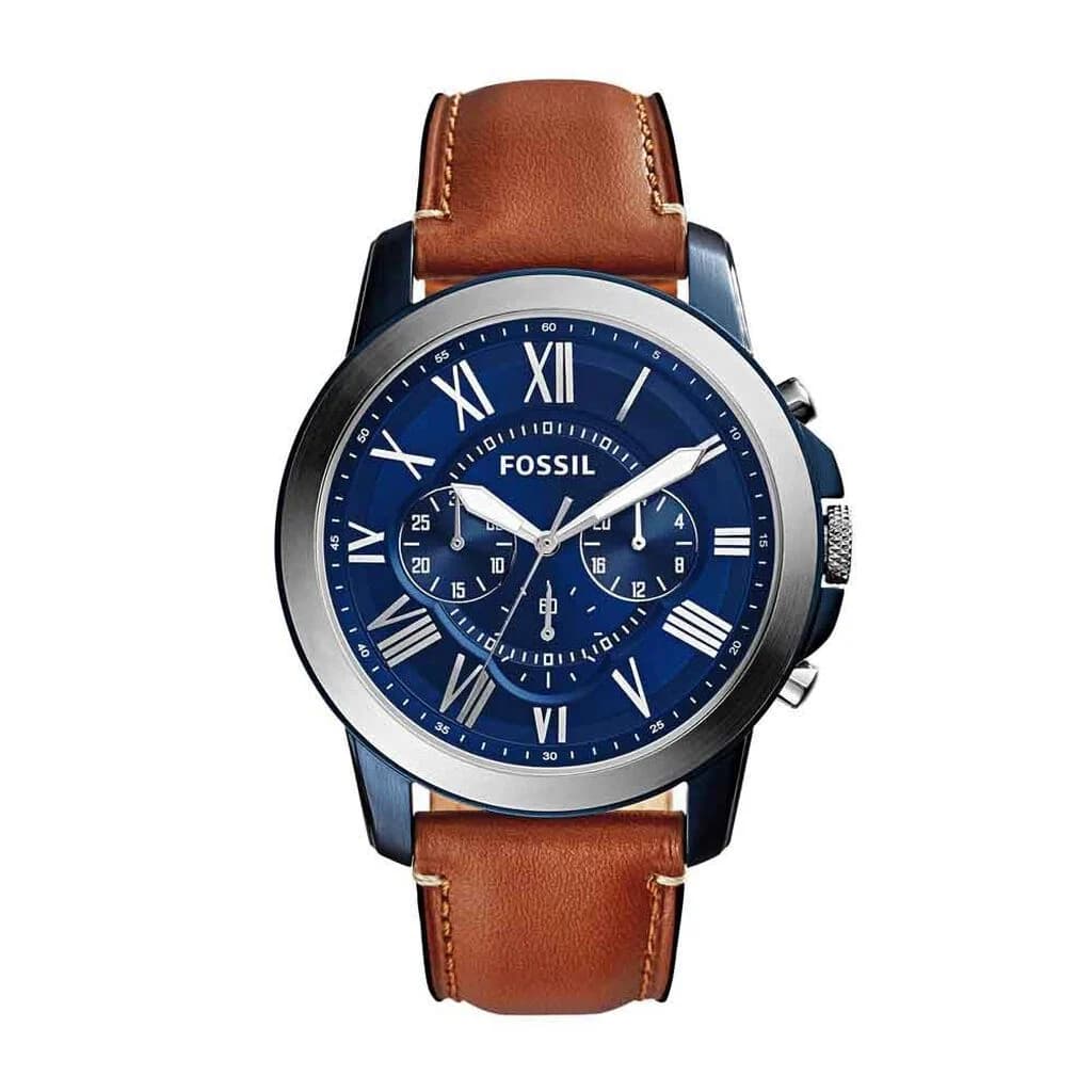 Fossil Grant — cadran bleu
