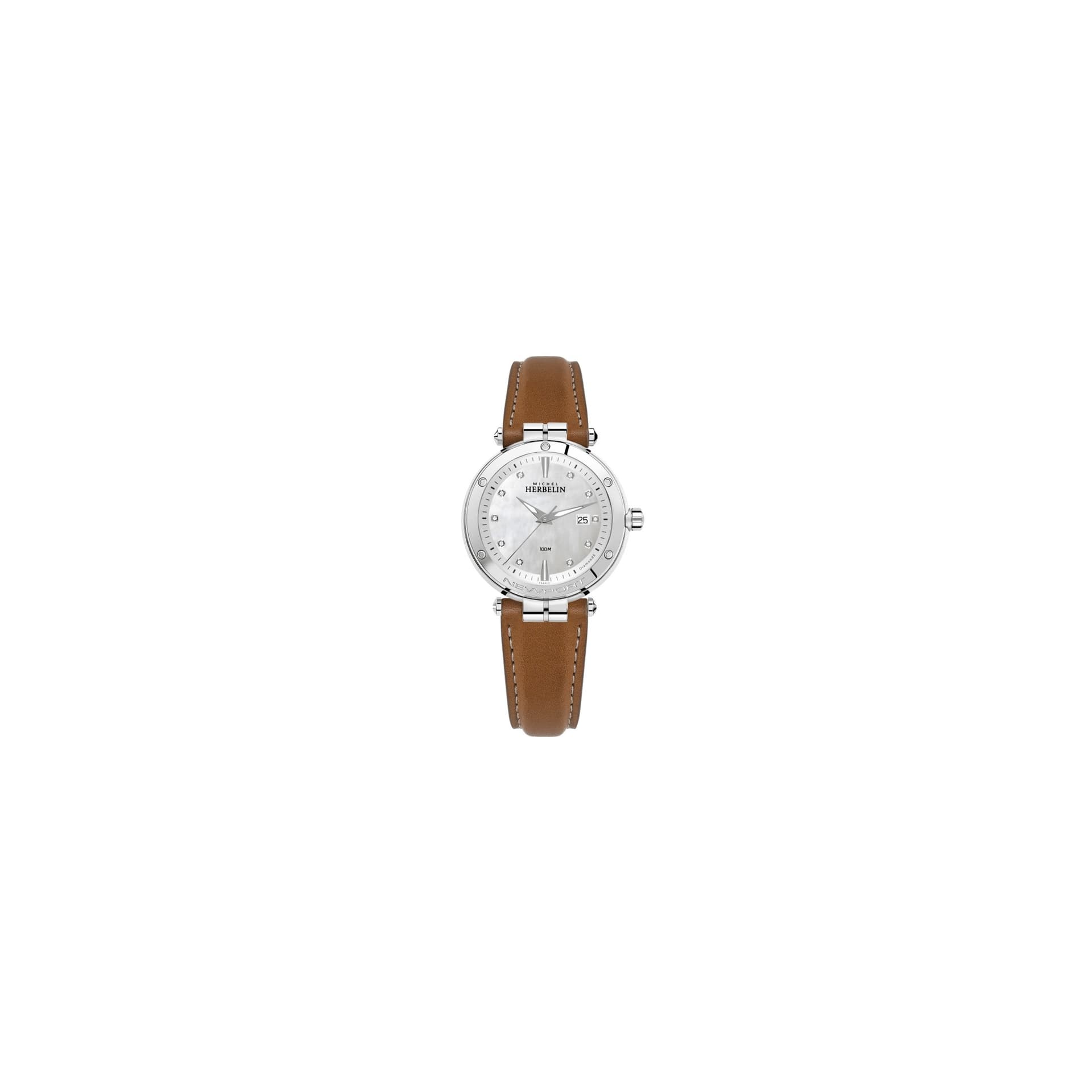 Michel Herbelin Montre Herbelin Newport Femme Quartz Diamants - 14288AP89CW
