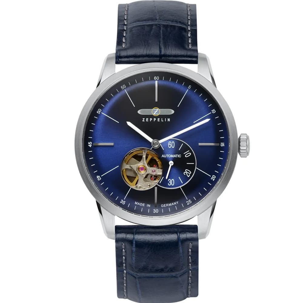 Zeppelin Montre Automatique Zeppelin Collection Flatine en Cuir Bleu