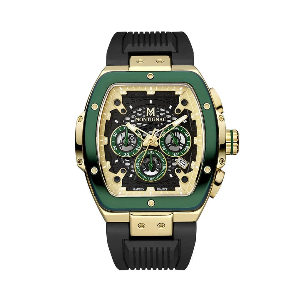Montignac Montre Montignac Tonneau Chrono Noir