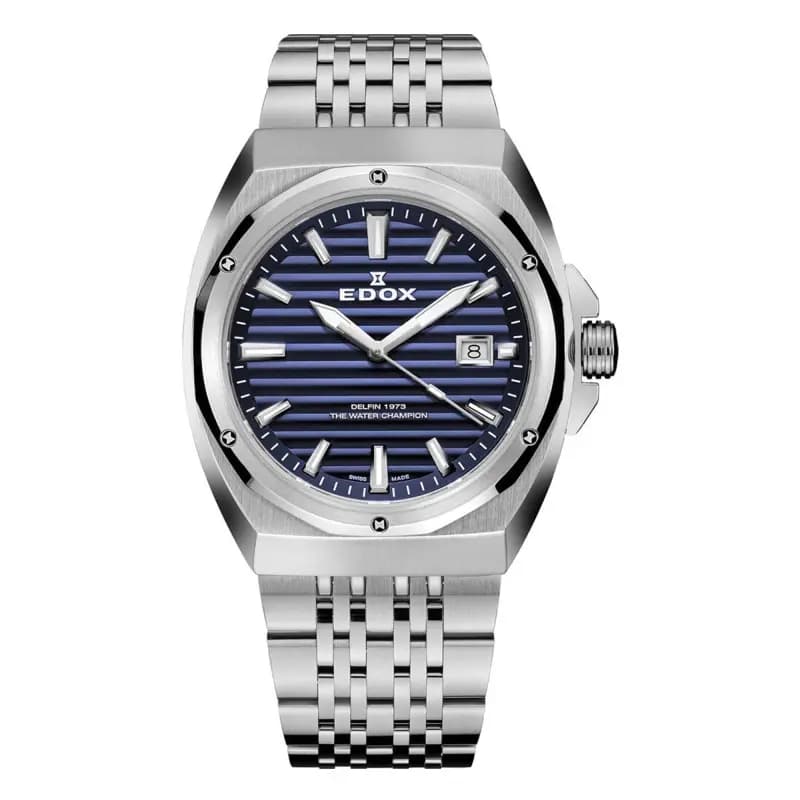 Edox Montre Delfin 1973 Date Gents 53032-3M-BUIN