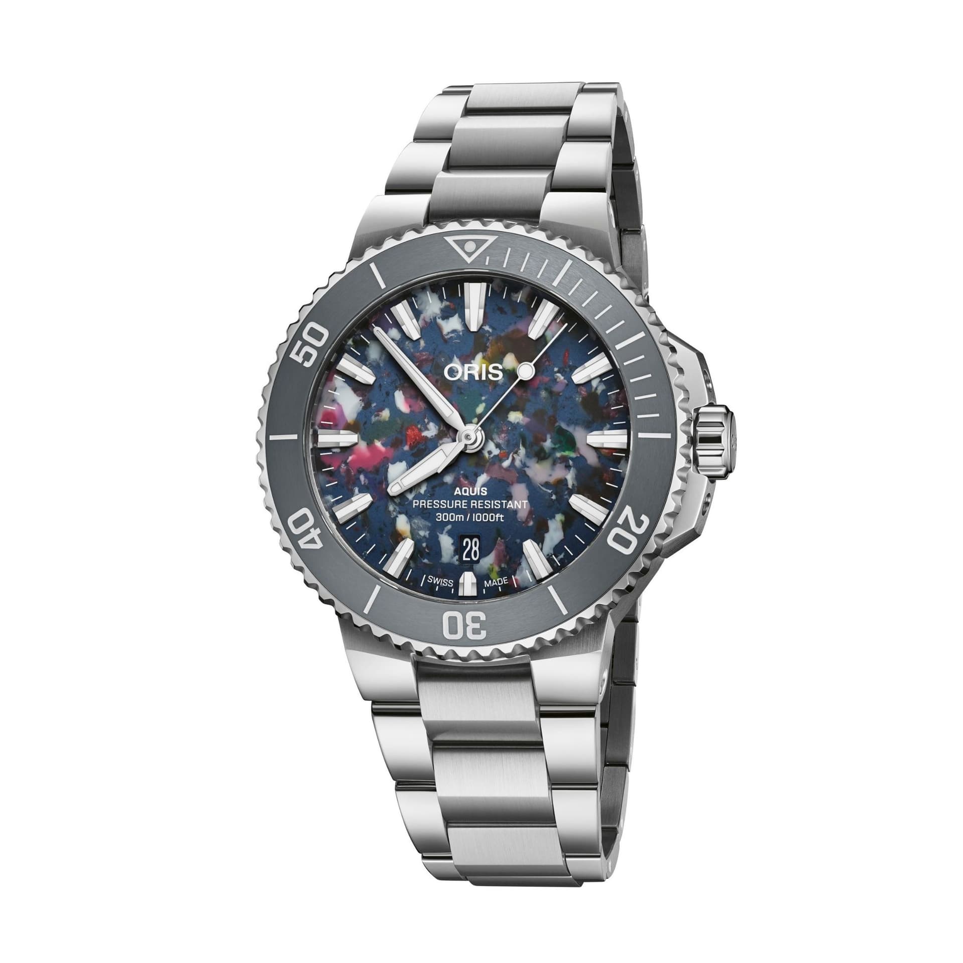 Oris Montre Oris Plongée Aquis Date Upcycle Calibre 733 automatique cadran multi bracelet acier 41,5 mm