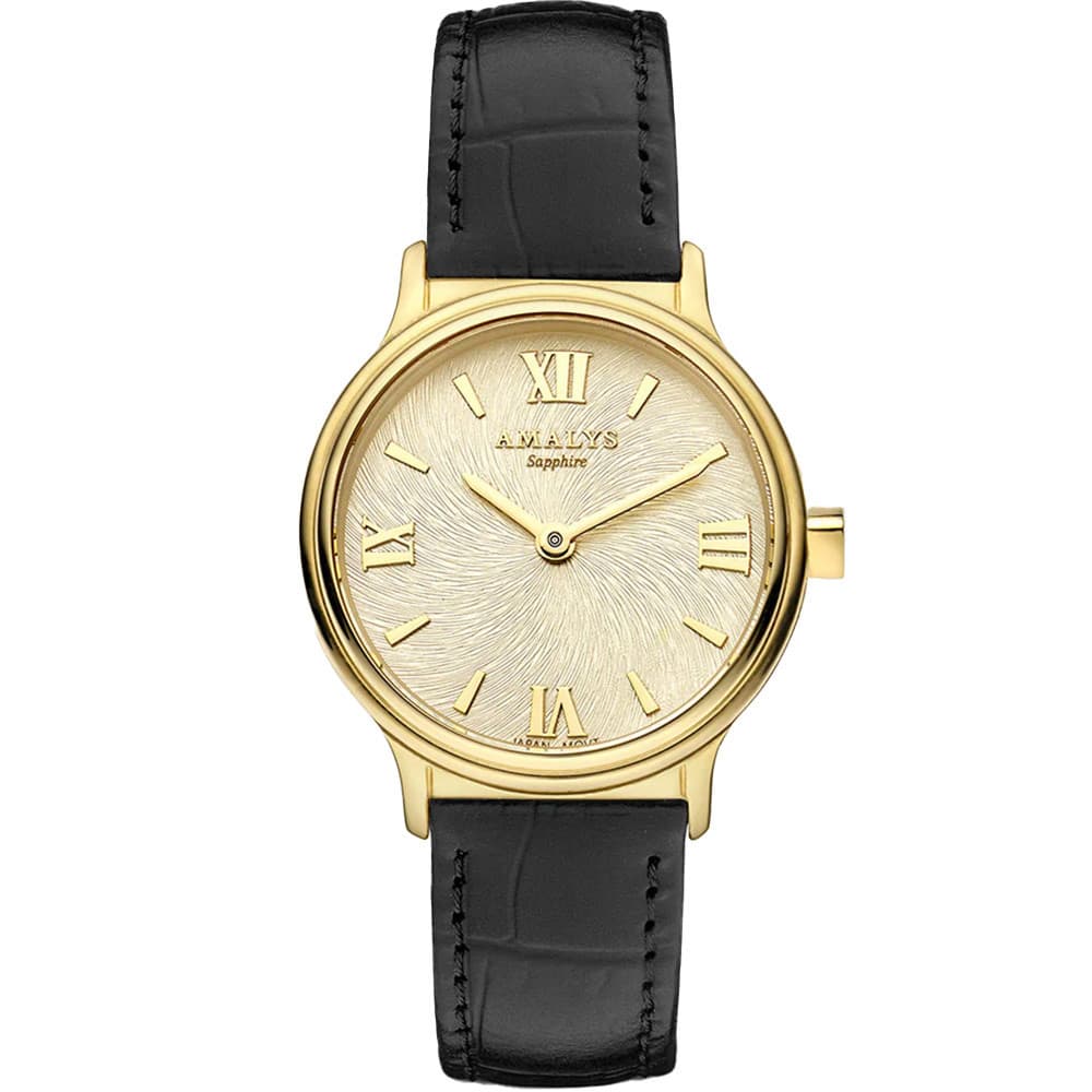 Amalys Montre Amalys Collection Watson 14 mm en Cuir Noir